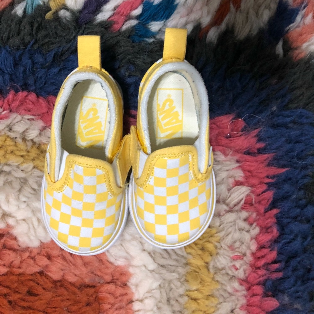 Yellow checkered Vans